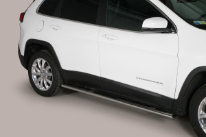 Side Bars | geschikt voor Jeep | Cherokee 14- 5d suv. | RVS rvs zilver Oval Grand Pedana