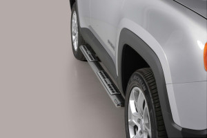 Side Bars | geschikt voor Jeep | Renegade 14- 5d suv. | RVS rvs zilver Design Side Protection