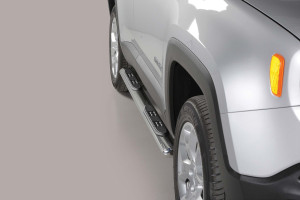 Side Bars | geschikt voor Jeep | Renegade 14- 5d suv. | RVS rvs zilver Oval Grand Pedana
