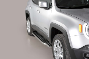 Side Bars | geschikt voor Jeep | Renegade 14- 5d suv. | RVS rvs zilver Pedana