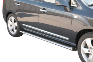 Side Bars | Kia | Carens 06-11 5d mpv. | RVS rvs zilver Oval Side Protection