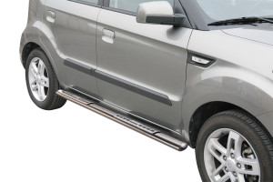 Side Bars | Kia | Soul 09-12 5d hat. / Soul 12-13 5d hat. | RVS rvs zilver Design Side Protection