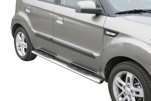 Side Bars | Kia | Soul 09-12 5d hat. / Soul 12-13 5d hat. | RVS rvs zilver Oval Grand Pedana