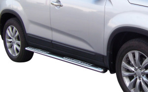 Side Bars | geschikt voor Kia | Sorento 09-12 5d suv. | RVS rvs zilver Design Side Protection