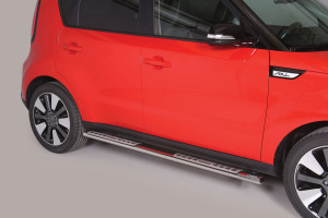 Side Bars | geschikt voor Kia | Soul 14- 5d hat. | RVS rvs zilver Design Side Protection