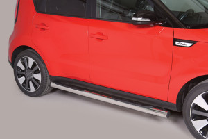 Side Bars | geschikt voor Kia | Soul 14- 5d hat. | RVS rvs zilver Grand Pedana