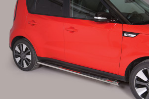 Side Bars | geschikt voor Kia | Soul 14- 5d hat. | RVS rvs zilver Oval Grand Pedana