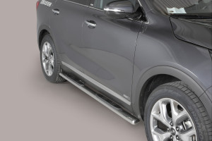 Side Bars | geschikt voor Kia | Sorento 15- 5d suv. | RVS rvs zilver Oval Grand Pedana