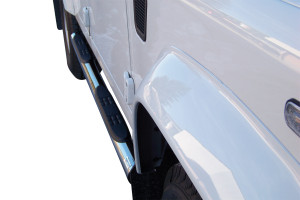 Side Bars | Land Rover | Defender 90 02-07 3d suv. / Defender 90 07-11 3d suv. / Defender 90 11-16 3d suv. / Defender 90 96-02 3d suv. | rvs zilver Grand Pedana RVS