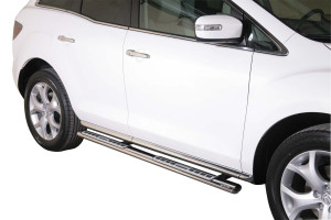Side Bars | geschikt voor Mazda | CX-7 09-12 5d suv. | RVS rvs zilver Design Side Protection