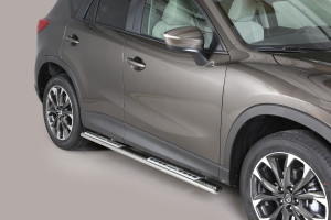Side Bars | geschikt voor Mazda | CX-5 15-17 5d suv. | RVS rvs zilver Design Side Protection