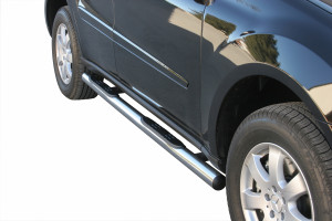 Side Bars | geschikt voor Mercedes-Benz | M-klasse 05-08 5d suv. W164 / M-klasse 08-11 5d suv. W164 | RVS rvs zilver Grand Pedana