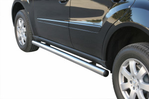 Side Bars | geschikt voor Mercedes-Benz | M-klasse 05-08 5d suv. W164 / M-klasse 08-11 5d suv. W164 | RVS rvs zilver Side Protection