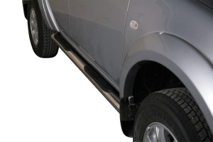 Side Bars | geschikt voor Mitsubishi | L200 12-15 4d pic. | D.C. | rvs zilver Grand Pedana RVS