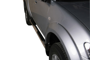Side Bars | geschikt voor Mitsubishi | L200 12-15 4d pic. | D.C. | rvs zilver Oval Grand Pedana RVS