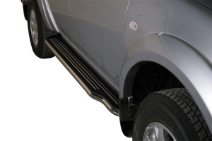 Side Bars | geschikt voor Mitsubishi | L200 12-15 4d pic. | D.C. | rvs zilver Pedana RVS