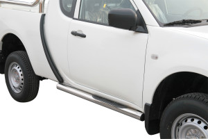 Side Bars | geschikt voor Mitsubishi | L200 12-15 2d pic. | C.C. | rvs zilver Grand Pedana RVS