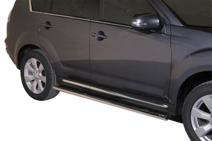 Side Bars | Mitsubishi | Outlander 10-13 5d suv. | rvs zilver Oval Grand Pedana RVS