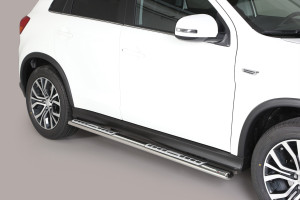 Side Bars | Mitsubishi | ASX 10-12 5d suv. / ASX 12-16 5d suv. / ASX 16-18 5d suv. / ASX 18- 5d suv. | rvs zilver Design Side Protection RVS