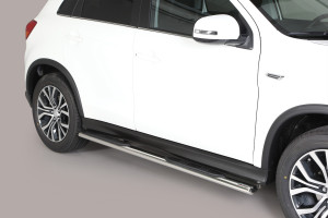 Side Bars | Mitsubishi | ASX 10-12 5d suv. / ASX 12-16 5d suv. / ASX 16-18 5d suv. / ASX 18- 5d suv. | rvs zilver Oval Grand Pedana RVS