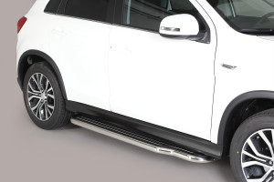 Side Bars | Mitsubishi | ASX 10-12 5d suv. / ASX 12-16 5d suv. / ASX 16-18 5d suv. / ASX 18- 5d suv. | rvs zilver Pedana RVS