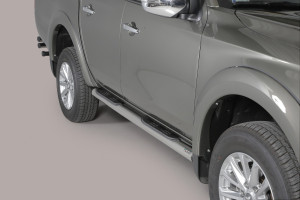 Side Bars | Mitsubishi | L200 15- 4d pic. | D.C. | rvs zilver Grand Pedana RVS