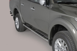 Side Bars | Mitsubishi | L200 15- 4d pic. | D.C. | rvs zilver Oval Grand Pedana RVS