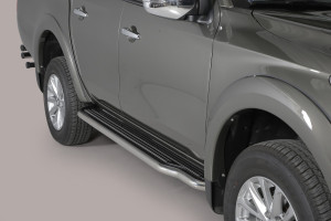 Side Bars | Mitsubishi | L200 15- 4d pic. | D.C. | rvs zilver Pedana RVS
