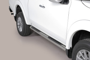 Side Bars | geschikt voor Mitsubishi | L200 15- 2d pic. | C.C. | rvs zilver Grand Pedana RVS