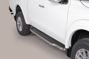 Side Bars | geschikt voor Mitsubishi | L200 15- 2d pic. | C.C. | rvs zilver Pedana RVS