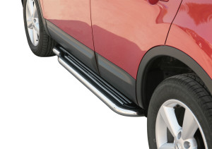 Side Bars | geschikt voor Nissan | Qashqai 07-08 5d suv. / Qashqai 08-10 5d suv. | rvs zilver Pedana RVS