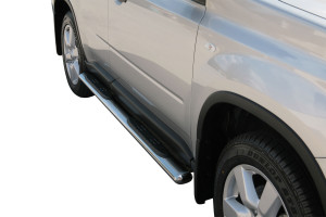 Side Bars | geschikt voor Nissan | X-Trail 07-10 5d suv. | rvs zilver Oval Grand Pedana RVS