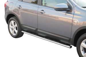 Side Bars | Nissan | Qashqai 08-10 5d suv. / Qashqai 10-14 5d suv. | rvs zilver Oval Grand Pedana RVS