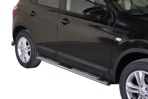 Side Bars | geschikt voor Nissan | Qashqai 10-14 5d suv. | rvs zilver Design Side Protection RVS