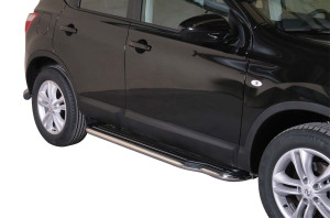Side Bars | geschikt voor Nissan | Qashqai 10-14 5d suv. | rvs zilver Pedana RVS