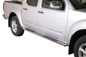 Side Bars | geschikt voor Nissan | Navara Double Cab 10-17 4d pic. | rvs zilver Oval Grand Pedana RVS