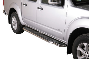 Side Bars | geschikt voor Nissan | Navara Double Cab 10-17 4d pic. | rvs zilver Pedana RVS