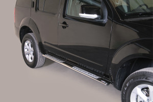 Side Bars | geschikt voor Nissan | Pathfinder 10-14 5d suv. | rvs zilver Design Side Protection RVS
