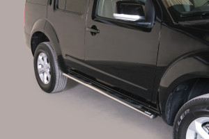 Side Bars | geschikt voor Nissan | Pathfinder 10-14 5d suv. | rvs zilver Oval Grand Pedana RVS