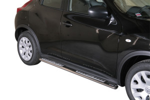 Side Bars | geschikt voor Nissan | Juke 10-14 5d suv. / Juke 14- 5d suv. | rvs zilver Design Side Protection RVS