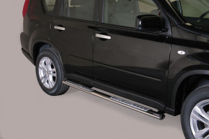 Side Bars | geschikt voor Nissan | X-Trail 10-14 5d suv. | rvs zilver Design Side Protection RVS