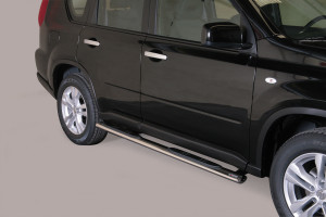 Side Bars | geschikt voor Nissan | X-Trail 10-14 5d suv. | rvs zilver Oval Grand Pedana RVS