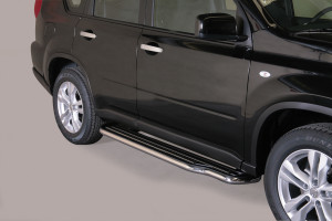 Side Bars | geschikt voor Nissan | X-Trail 10-14 5d suv. | rvs zilver Pedana RVS