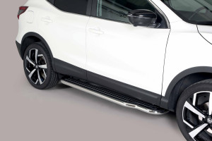 Side Bars | geschikt voor Nissan | Qashqai 14-17 5d suv. / Qashqai 17- 5d suv. | RVS rvs zilver Pedana