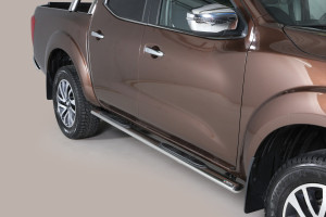Side Bars | geschikt voor Nissan | Navara 16- 4d pic. | rvs zilver Oval Grand Pedana RVS