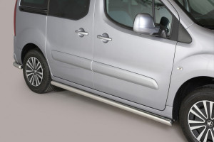 Side Bars | geschikt voor Peugeot | Partner Tepee 08-12 5d mpv. / Partner Tepee 12-15 5d mpv. / Partner Tepee 15- 5d mpv. | zwart Side Protection RVS