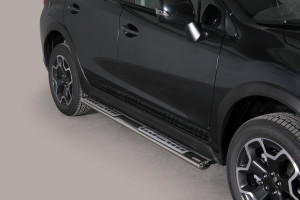 Side Bars | geschikt voor Subaru | XV 12-17 5d suv. | rvs zilver Design Side Protection RVS
