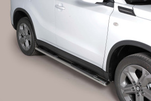 Side Bars | geschikt voor Suzuki | Vitara 15-18 5d suv. | rvs zilver Oval Grand Pedana RVS