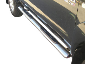 Side Bars | geschikt voor Toyota | Hilux D.C. 06-12 4d pic. / Hilux D.C. 12-16 4d pic. | rvs zilver Oval Grand Pedana RVS