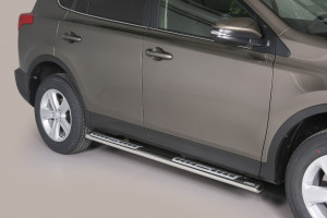 Side Bars | geschikt voor Toyota | RAV4 13-16 5d suv. / RAV4 16-18 5d suv. | rvs zilver Design Side Protection RVS